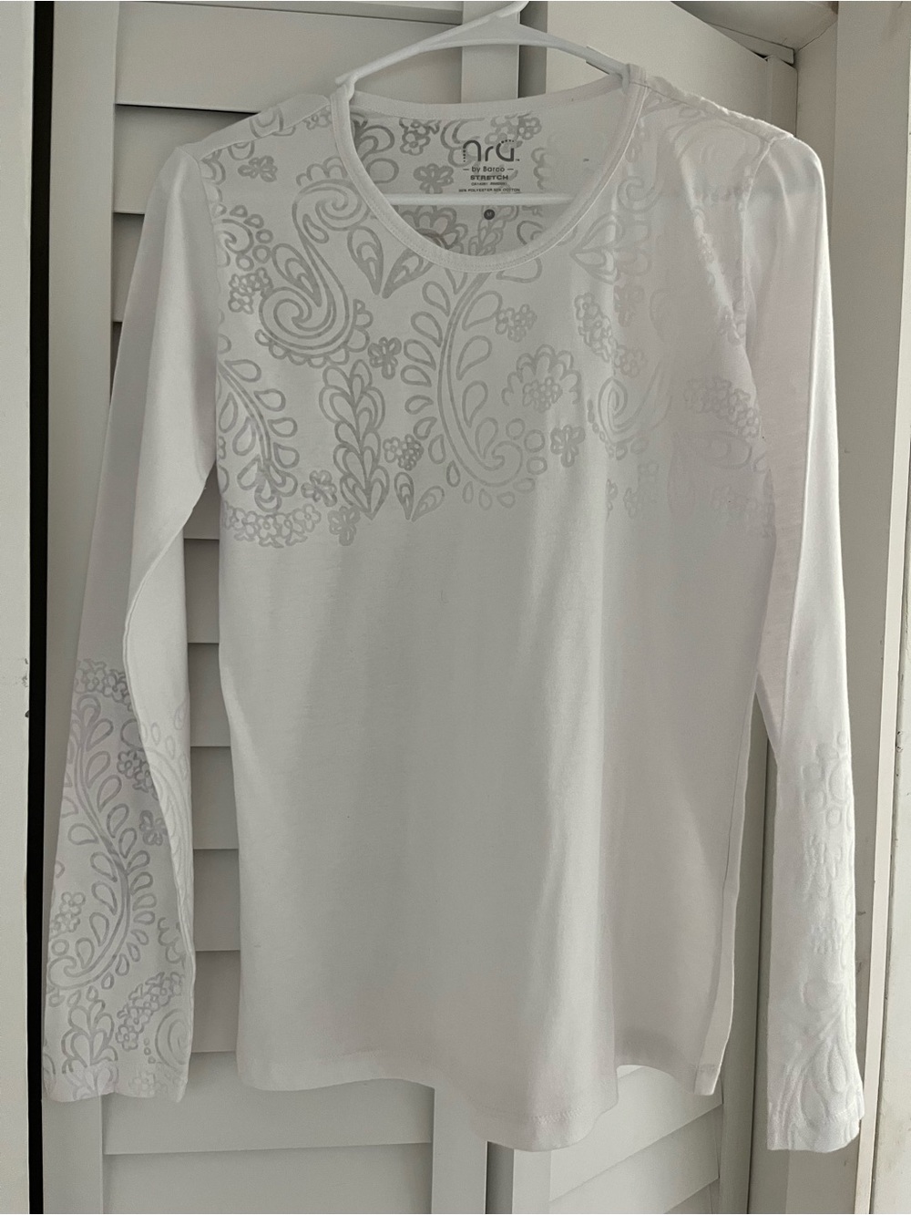 IRO White Long-Sleeve Paisley-Embossed Tee